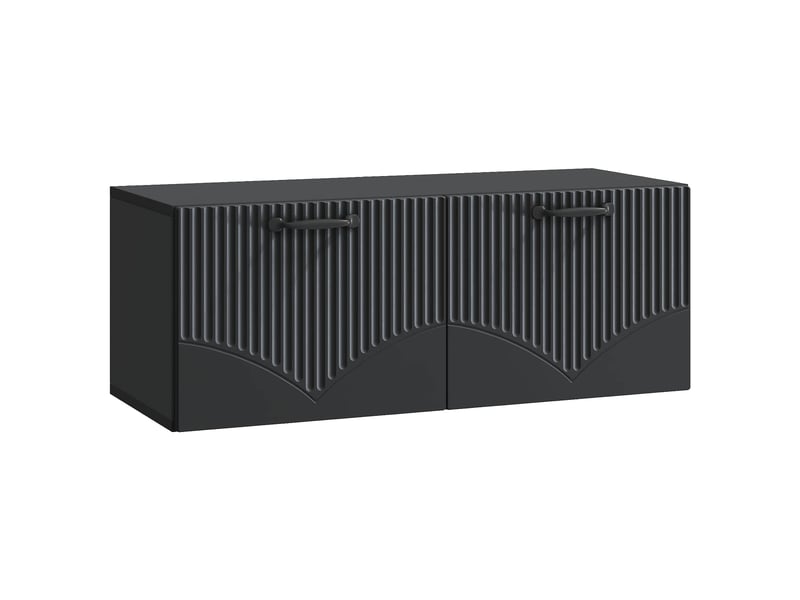 Meuble tv - banc tv - meuble de rangement mural noir 78,5 x 31 x 30 cm bois d'ingénierie - Conforama A