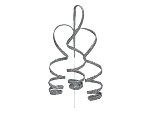 Branche décorative tourbillons argentés h. 55 cm