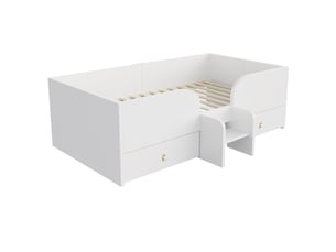Lit avec rangement 90x200 cm LPOSPI   coloris blanc
