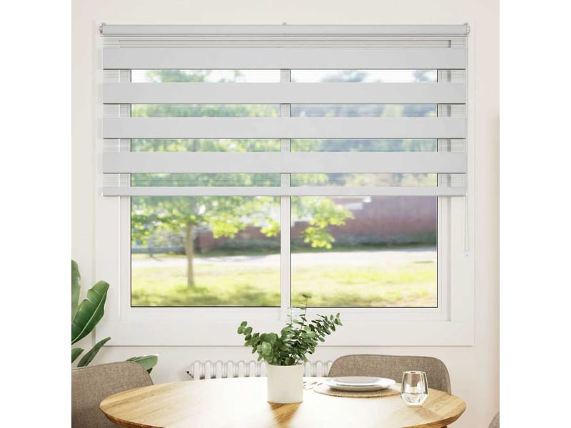 Store zèbre, store de fenêtre blanc 165x150 cm largeur du tissu 160,9cm polyester cf48392 - Conforama A