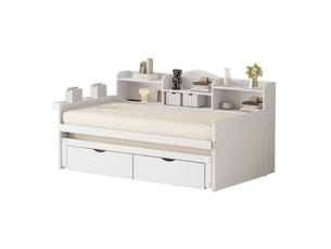 Lit gigogne 90x200 cm    coloris blanc