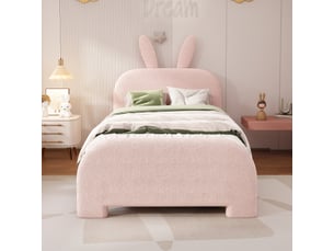 Lit simple 90x200 cm <strong>REDOM</strong>  <strong></strong> coloris rose