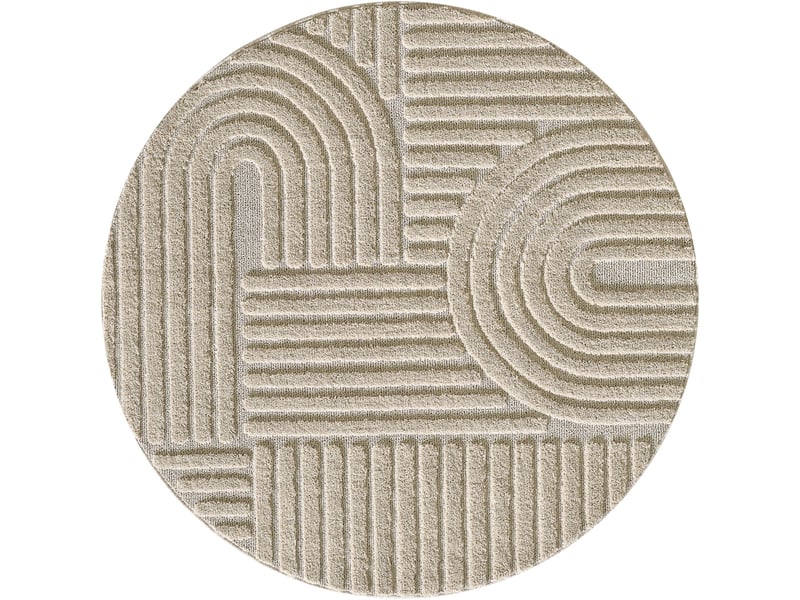 Tapis rond à relief lena beige 160x160cm ART1601601121BEIGE - Conforama A