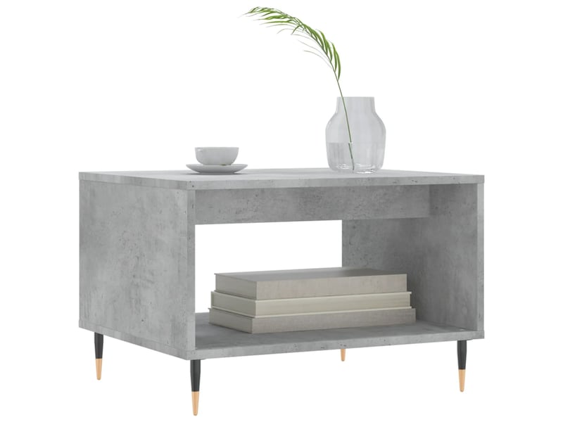  Table basse rectangulaire | table de salon gris béton 60x50x40 cm bois d'ingénierie shl6228  - Conforama C