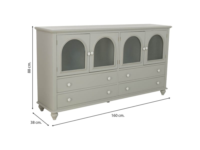  Buffet en bois vert 160x38x88 cm h  - Conforama C