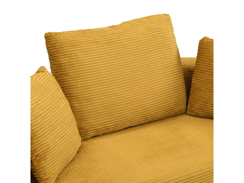 Canapé convertible 2 en 1, canapé droit pour salon, 173x176 cm, velours côtelé jaune - Conforama R