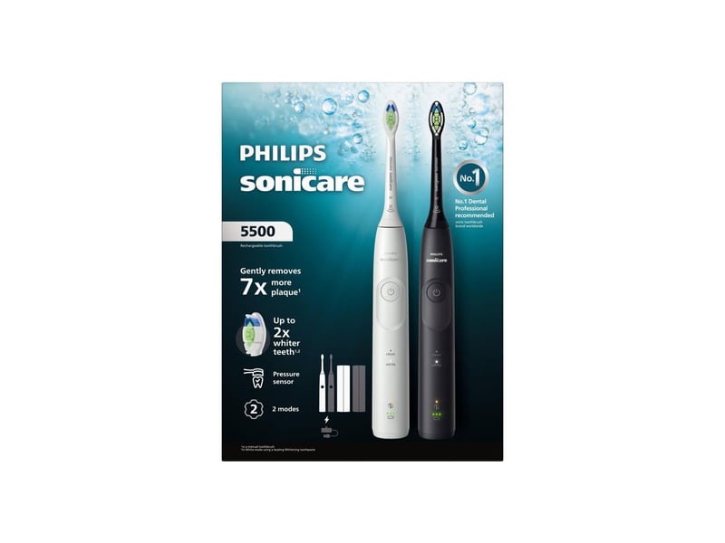  Brosse a dents electrique ultrasonique sonicare 5500 hx711902 adulte 2 modes 2 niveaux avec capteur de pression et minuteur AACYJ28020 - Conforama B