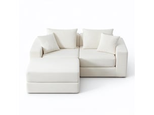 Canapé droit convertible <strong></strong> <strong></strong> 3 places Velours côtelé blanc