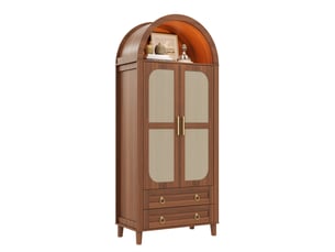 Armoire 2 porte(s) battante 2 tiroir(s) <strong>LEYTN</strong> <strong></strong> coloris marron largeur 76 cm