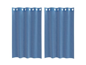 Lot de 2 rideaux en voile, voilages avec œillets bleu royal cf44350