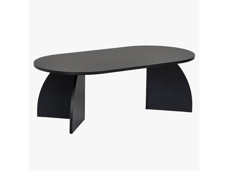  Table basse ovale couleur bois noir 120 cm  - Conforama A
