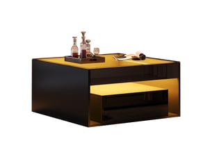 Table basse carré(e) coloris noir <strong>ATELIER CONFORTIEL</strong> <strong></strong> - 70 cmx70 cm