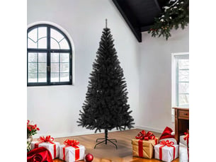 Sapin de noël artificiel, arbre de noël avec support noir 180 cm pvc