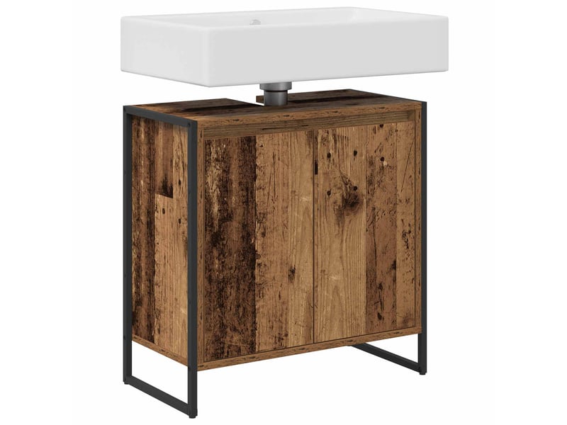  Cabinet de salle de bain, meuble de rangement bois ancien 60x30x60 cm  - Conforama C