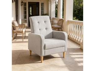 Fauteuil lounge 1 place style nordique, chaise rembourrée pour salon ou chambre