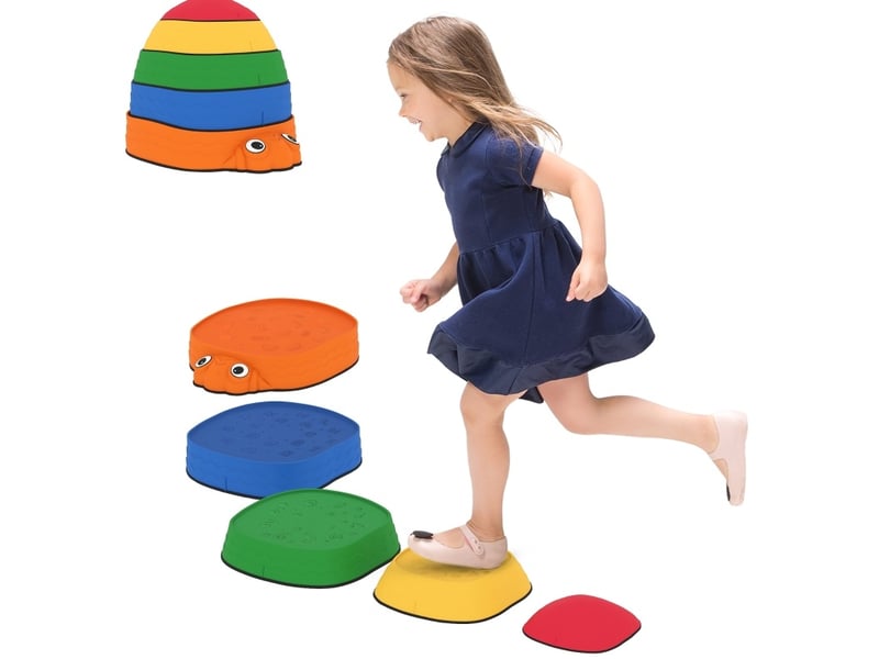 Pierres d'équilibre enfant 5 pièces 37,8 x 33,5 cm – multicolore – antidérapantes et empilables - Conforama B