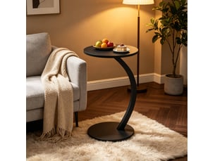 Table basse 40x40x65 cm, format c, table d'appoint salon, modèle fonctionnel, pour intérieur, en mdf et métal, noir