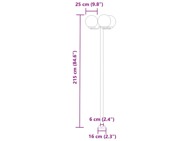  Lot de 2 lampadaires d'extérieur 16 x 16 x 215 cm éclairage polyvalent jardin finition brillante en acier inoxydable argenté 02_0056638  - Conforama E
