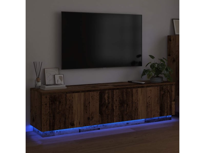  Meuble tv - banc tv - meuble de rangement 180 x 38 x 49 cm bois ancien bois d'ingénierie  - Conforama E