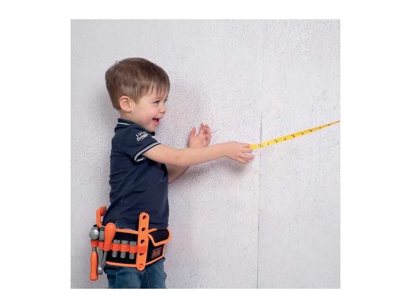  Ceinture outils enfants 14 accessoires orange et noir avec sangle reglable SMOB360917 - Conforama C