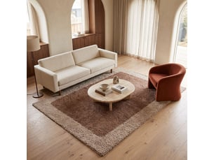 Tapis shaggy doux moderne prune brun 120x170
