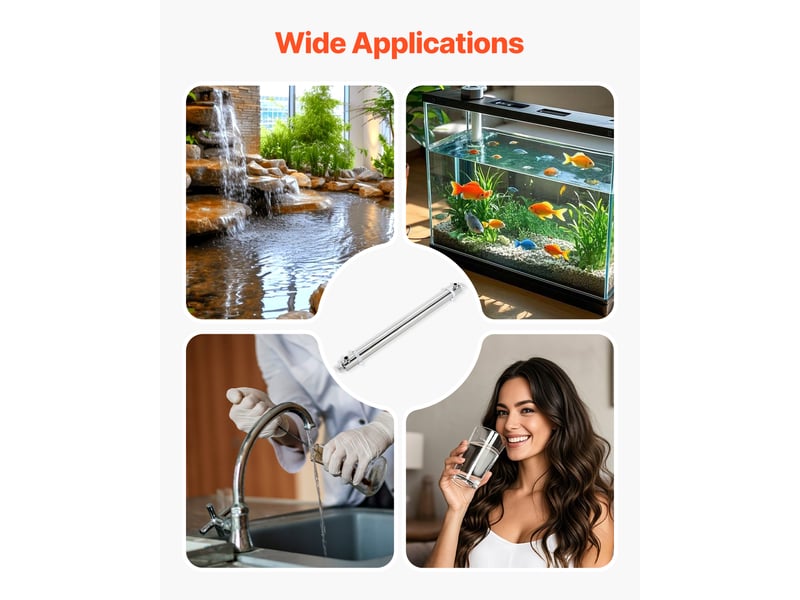 Purificateur deeau uv 55 w 45,4 lmin, filtre a eau ultraviolet avec boitier en acier inoxydable, filtration pour toute la maison avec manchon en quartz, adapte pour la douche boire nettoyage  - Conforama E