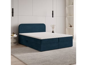 Lit avec rangement 140x200 cm <strong>MASSENO</strong>  <strong></strong> coloris bleu