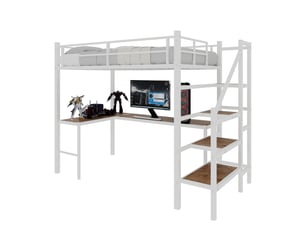 Lit mezzanine 90x190 cm LPOSPI coloris blanc