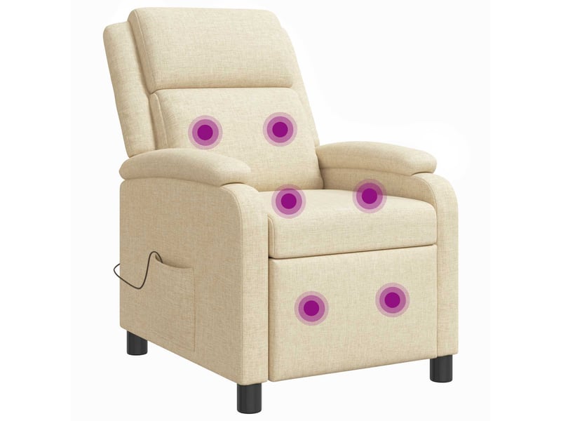  Vidaxl fauteuil de massage inclinable crème tissu  - Conforama A