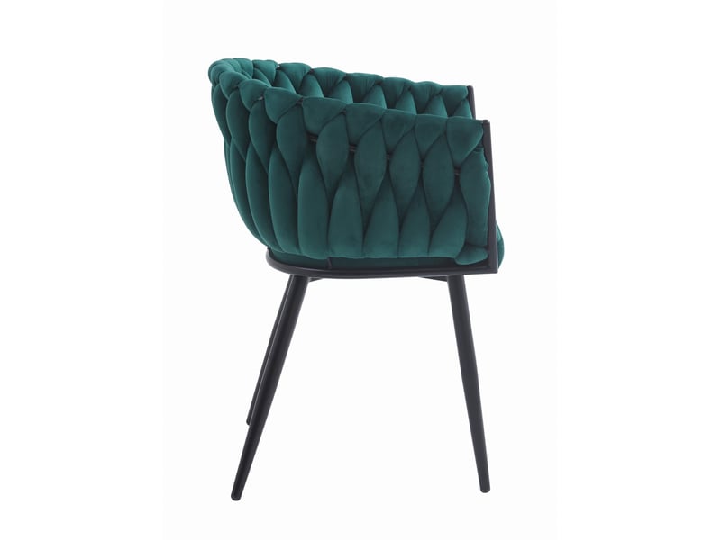 Family chaise orion - velours vert x 2  - Conforama D