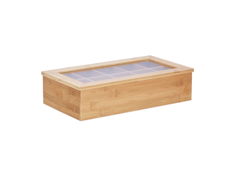  Boîte à thé décorative rangement 10 compartiments hermétique cuisine élégante en bambou naturel 13_0004232  - Conforama E