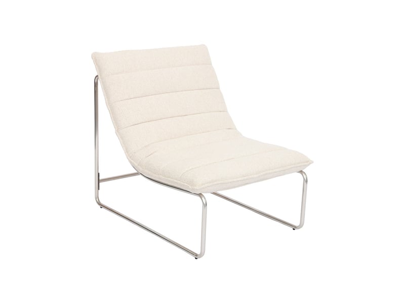  Fauteuil relax tissu chenille armature chromée beige - silver  - Conforama A