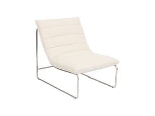 Fauteuil relax tissu chenille armature chromée beige - silver
