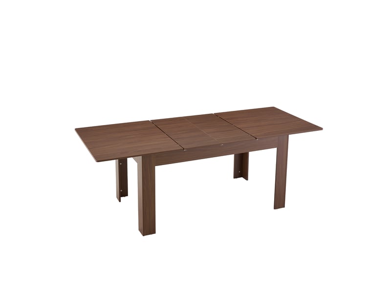  Table de salle à manger extensible avec 2 rallonges et plateau en mdf finition noyer pour cuisine, 220 × 88,5 × 77 cm  - Conforama A