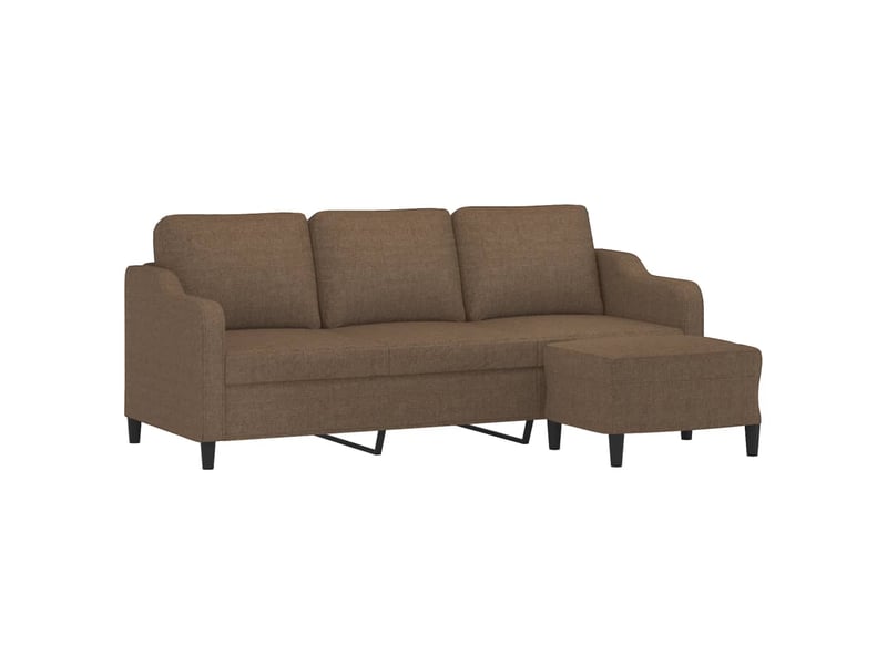  Canapé droit, sofa, canapé à 3 places avec repose-pieds marron 180 cm tissu cf20454  - Conforama C