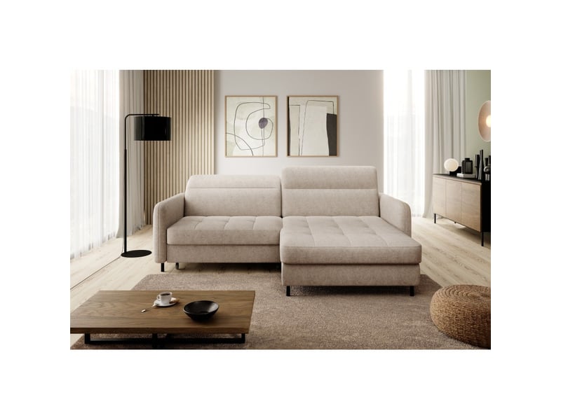  Canapé d'angle collection goumsi coloris beige chiné  - Conforama E