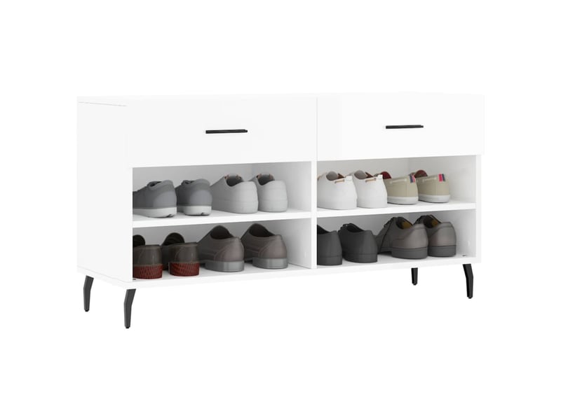  Banc à chaussures blanc brillant 102x35x55 cm bois d'ingénierie shl2289  - Conforama C