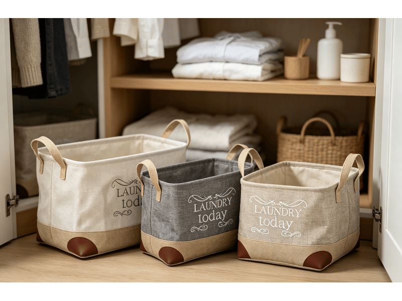  Paniers multi-usage dkd home decor beige gris marron clair 3 pièces S3018572 - Conforama D
