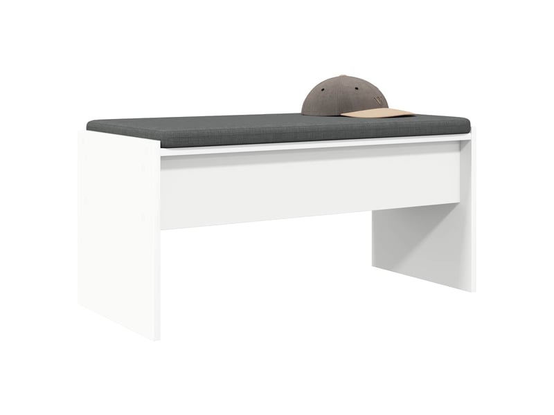  Banc d'entrée, banc interieur avec coussin blanc 80x38x46 cm  - Conforama C