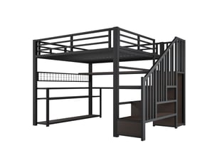 Lit mezzanine 140x200 cm IKSETERA TRADING LTD coloris noir