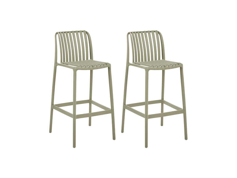  Lot de 2 chaises de bar ariccia matière synthétique vert  - Conforama A
