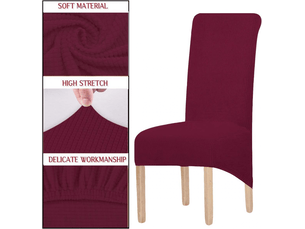 Lot de 4 housses de chaises de salle à manger, housses élastiques, adaptées à la décoration de réceptions de mariage bordeaux, lot de 4 pi