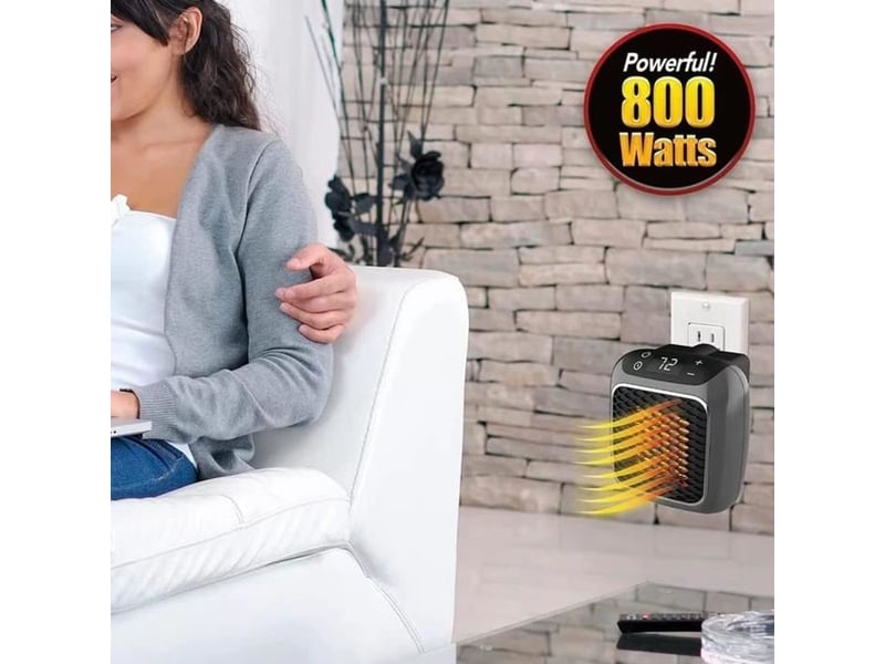  Radiateur soufflant ceramique ptc 800w n3633 avec affichage led gris  - Conforama C
