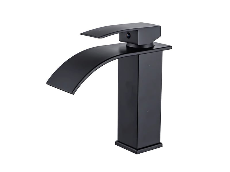  Robinet de lavabo cascade, robinet de salle de bain en acier inoxydable, finition noire, tuyau d'eau inclus HRC0001418TBY - Conforama A