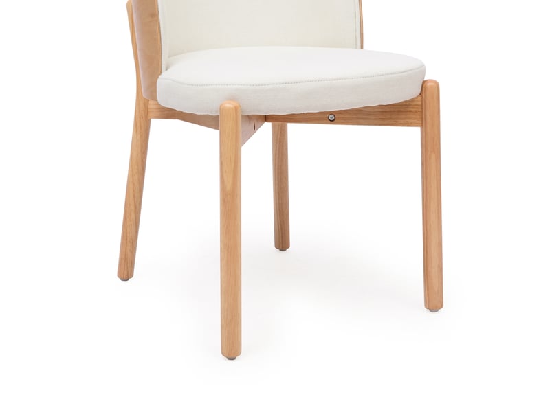  Lot de 2 chaises de salle à manger,57x49x74 cm,tissu lin,coloris naturel  - Conforama D