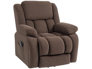 Fauteuil releveur électrique massant chauffant inclinable repose-pieds tissu marron