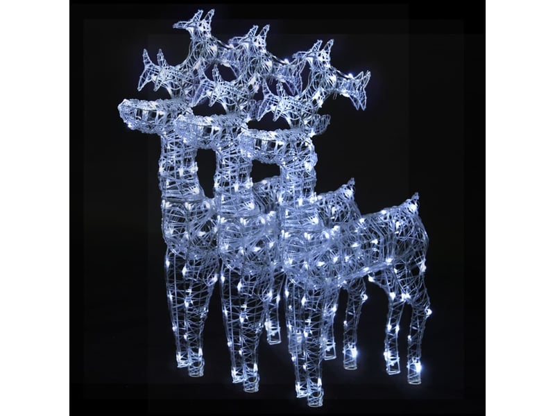  Décorations de noël de renne 3 pcs 60x16x100 cm acrylique  - Conforama A