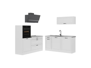 Vicco cuisine, blanc campagneblanc, 160cm plan de travail marbre