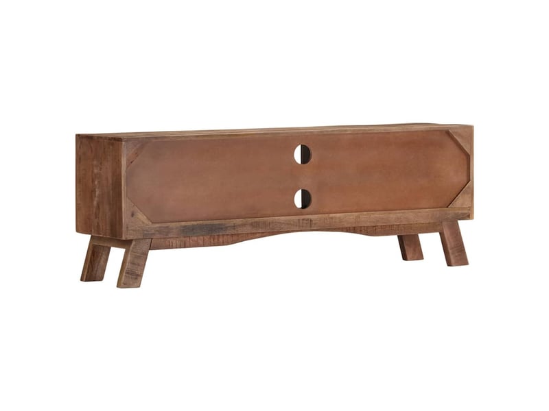  Meuble tv - banc tv - meuble de rangement 110x30x40 cm bois de manguier brut  - Conforama C