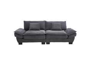 Canapé droit fixe 2 places Velours gris